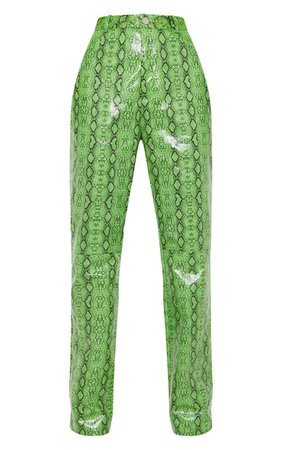 pants snakeskin green