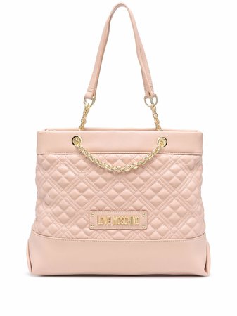 Love Moschino logo-plaque quilted-finish tote bag - FARFETCH