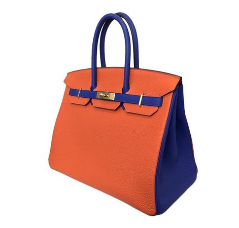 Hermès Birkin 35 Blue Orange - Special Order HSS Bag | Baghunter