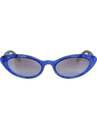Miu Miu Eyewear Glitter Cat Eye Sunglasses - Farfetch