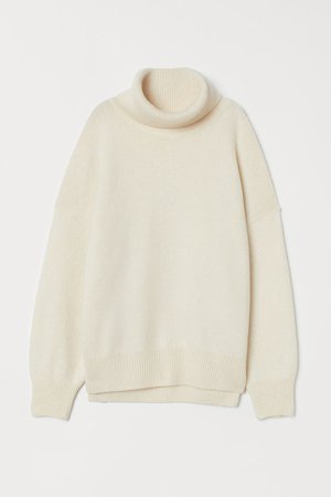 Вязаный свитер - Кремовый - Женщины | H&M RU