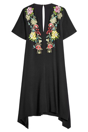 Embroidered Dress with Handkerchief Hem Gr. IT 44
