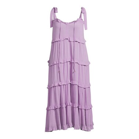 Romantic Gypsy Women’s Plus Size Tie Shoulder Tiered Dress - Walmart.com