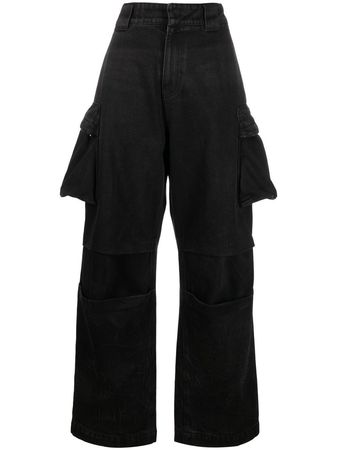 We11done pleat-detail Denim Cargo Trousers - Farfetch