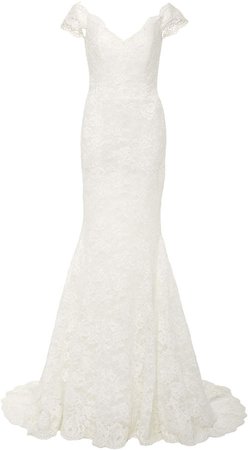 Isabelle Armstrong Delilah Off-The-Shoulder Lace Mermaid Gown