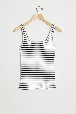 Janesse Ribbed Tank Striped | Anthropologie