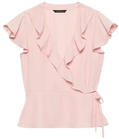Solid Ruffle-Wrap Top