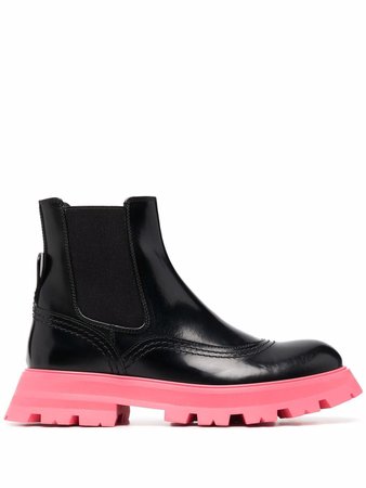 Alexander McQueen Tread Leather Ankle Boots - Farfetch