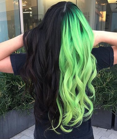 neon green and black hair - Google Search