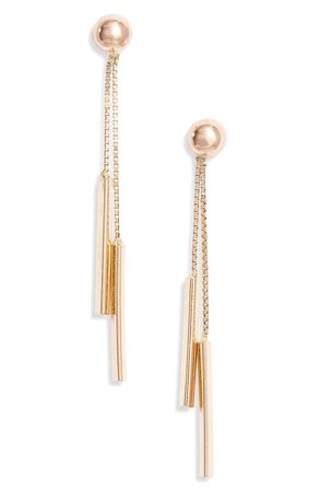 Bony Levy 14K Gold Double Bar Drop Earrings | Nordstrom