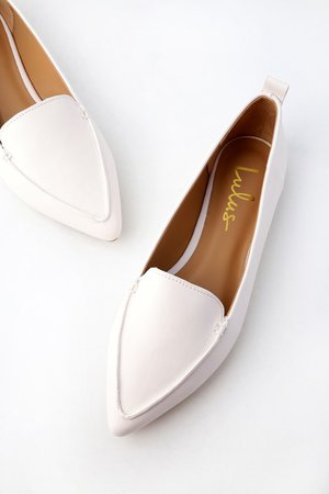 Cute White Loafers - Loafer Flats - Vegan Leather Loafers