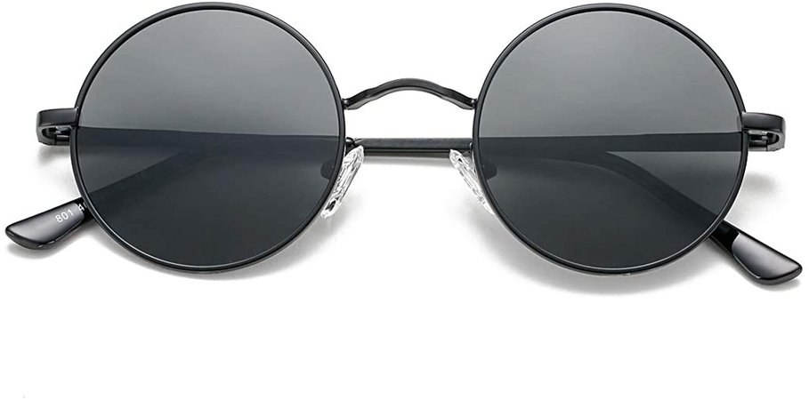 Amazon.com: COASION Retro Small Round Polarized Sunglasses John Lennon Style Circle UV400 Sun Glasses (Gold Frame/Clear Pink Lens)…: Clothing