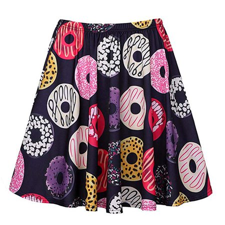 Fancyqube Women's Cute Dinosaur Sloth National Avocado Print Flared Mini Skirt at Amazon Women’s Clothing store: