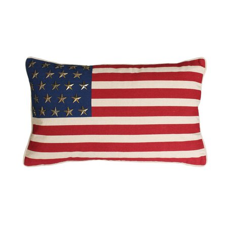 August Grove Church American Flag with Studs Throw Pillow | Wayfair