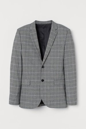 Skinny Fit Blazer - Dark gray/checked - Men | H&M US