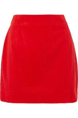 Bella Freud - Alexa Cotton-corduroy Mini Skirt - Red