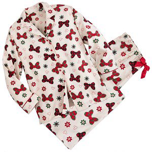 Disney Ladies Christmas Pajamas - Holiday Flannel Minnie Mouse Bows