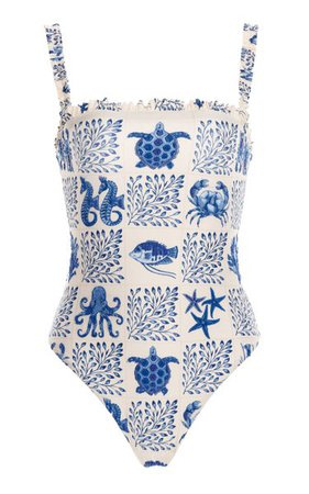 Limón Embroidered One-Piece Swimsuit By Agua By Agua Bendita