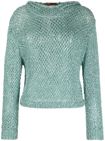 Shop Missoni open-knit hoodie with Express Delivery - FARFETCH