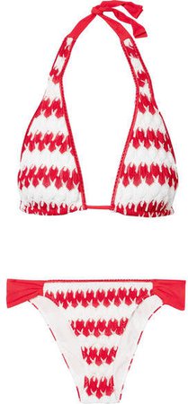 Mare Donna Crochet-knit Triangle Bikini - Red
