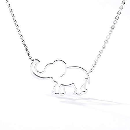 Amazon.com: VAttract Silver Necklace for Women, Elephant Pendant Adjustable Necklace Jewelry Good Luck Meaningful Necklace for Women 16 in: Jewelry