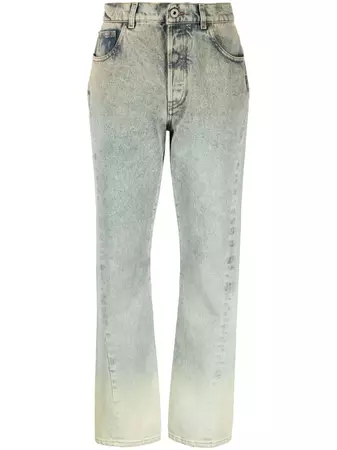 Off-White Washed Denim straight-leg Jeans - Farfetch