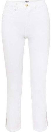 Le Sylvie Cropped High-rise Slim-leg Jeans - White
