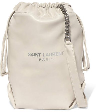Teddy Leather Bucket Bag - Off-white