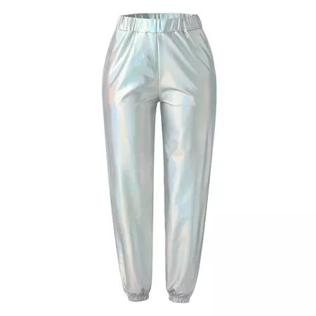 Wide Leg Pants For Women Loose Street Slacks In Metallic Color Sports Street Hop Party Shiny Trousers Pants - Walmart.com
