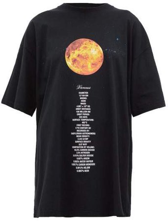 Venus Oversized Cotton Jersey T Shirt - Womens - Black Multi