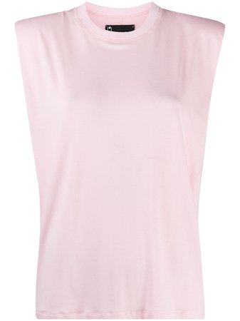 Pink Styland padded shoulder organic cotton tank top MWT010208201 - Farfetch