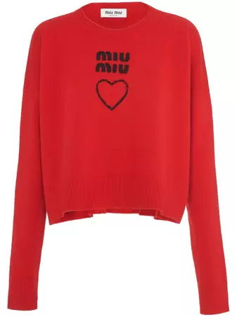 Miu Miu logo-embroidered Cashmere Sweater - Farfetch