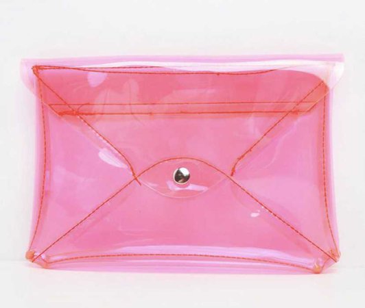 pink transparent clutch