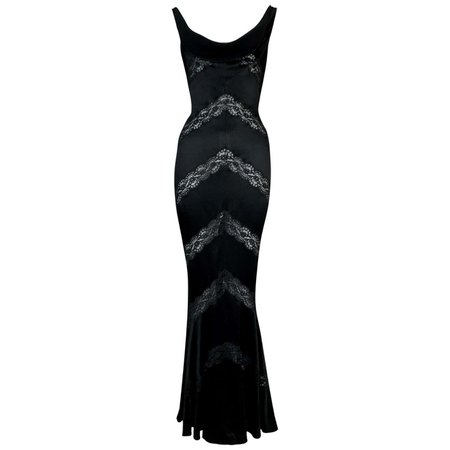 S/S 1999 Christian Dior John Galliano Sheer Black Lace Mermaid Maxi Dress For Sale at 1stDibs