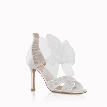 white tulle heels