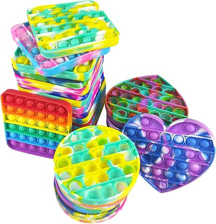 Amazon.com: 30PCS Random Silicone Tie-dye Push pop Bubble Fidget Toy, Autism Special Needs Stress Reliever, Squeeze Sensory Tools to Relieve Emotional Stress for Kids Adults，Party Toys : Toys & Games