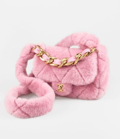 Chanel pink fluffy bag