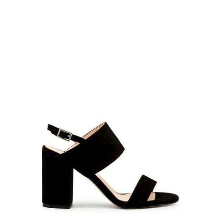 Fashiontage - Made In Italia Black Suede Ankle Strap Buckle Sandals - 842445881405