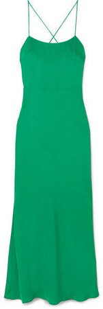 GREY - Cutout Twill Maxi Dress - Green