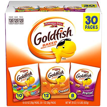 Amazon.com: Pepperidge Farm Goldfish Classic Mix Crackers, Variety Pack Box, 30-count Snack Packs: Prime Pantry
