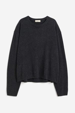Fine-knit Cashmere Sweater - Dark gray - Ladies | H&M US