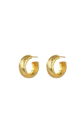Wavey Gold-Plated Hoop Earrings By Valére | Moda Operandi
