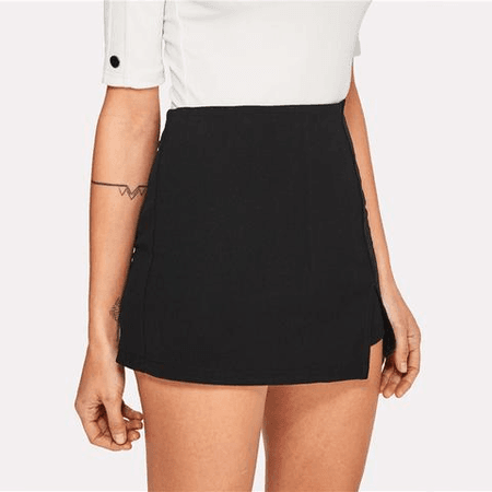 Black Split Skirt (w/ Shorts)