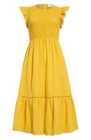 Lost + Wander Daffodil Smocked Midi Dress | Nordstrom