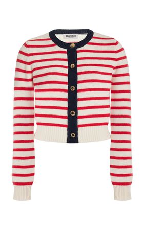 Striped Cashmere Cardigan By Miu Miu | Moda Operandi
