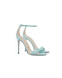 Gucci Turquoise Patent Leather Sandal in Blue - Lyst