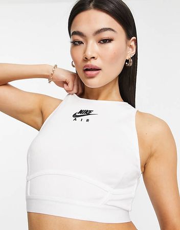 Nike Air ribbed tank top in white | ASOS