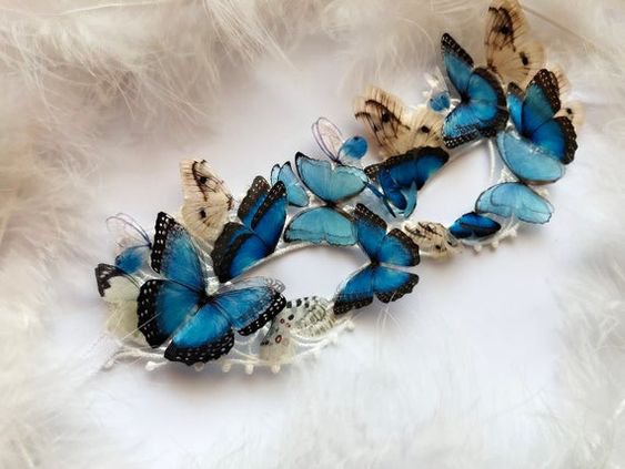Blue Butterfly Masquerade Mask