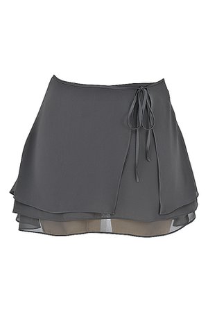 Clothing : Skirts : 'Clarice' Shadow Floaty Layered Mini Skirt