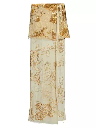 Shop Dries Van Noten Silene Embroidered Maxi Skirt | Saks Fifth Avenue